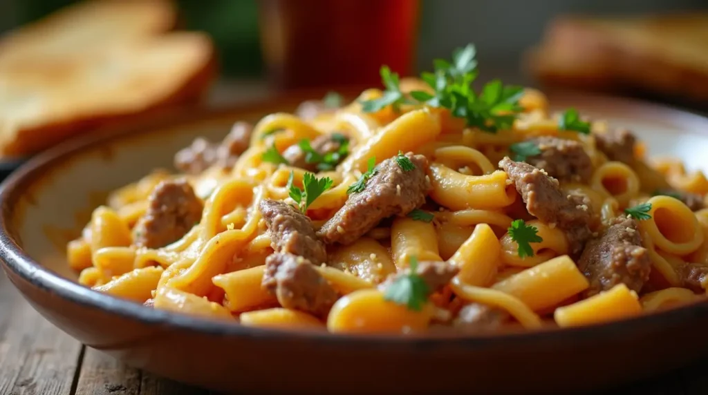 philly cheesesteak pasta